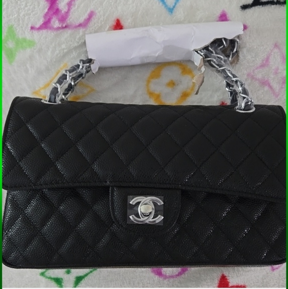 Classic Black Quilted Shoulder Bag